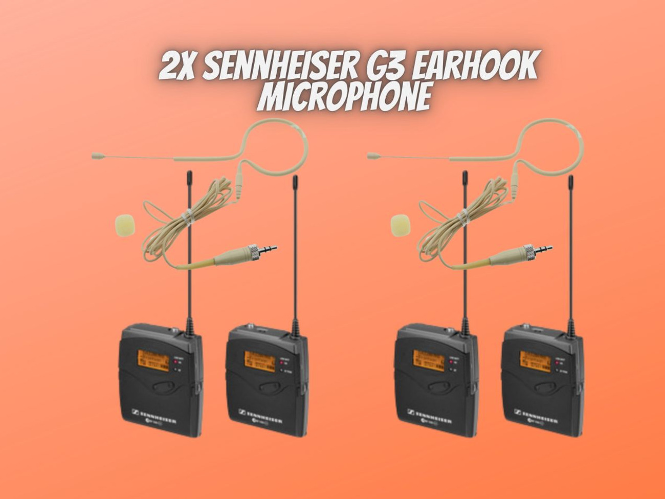 2x sennheiser g3 single earhook headset microphone head mic