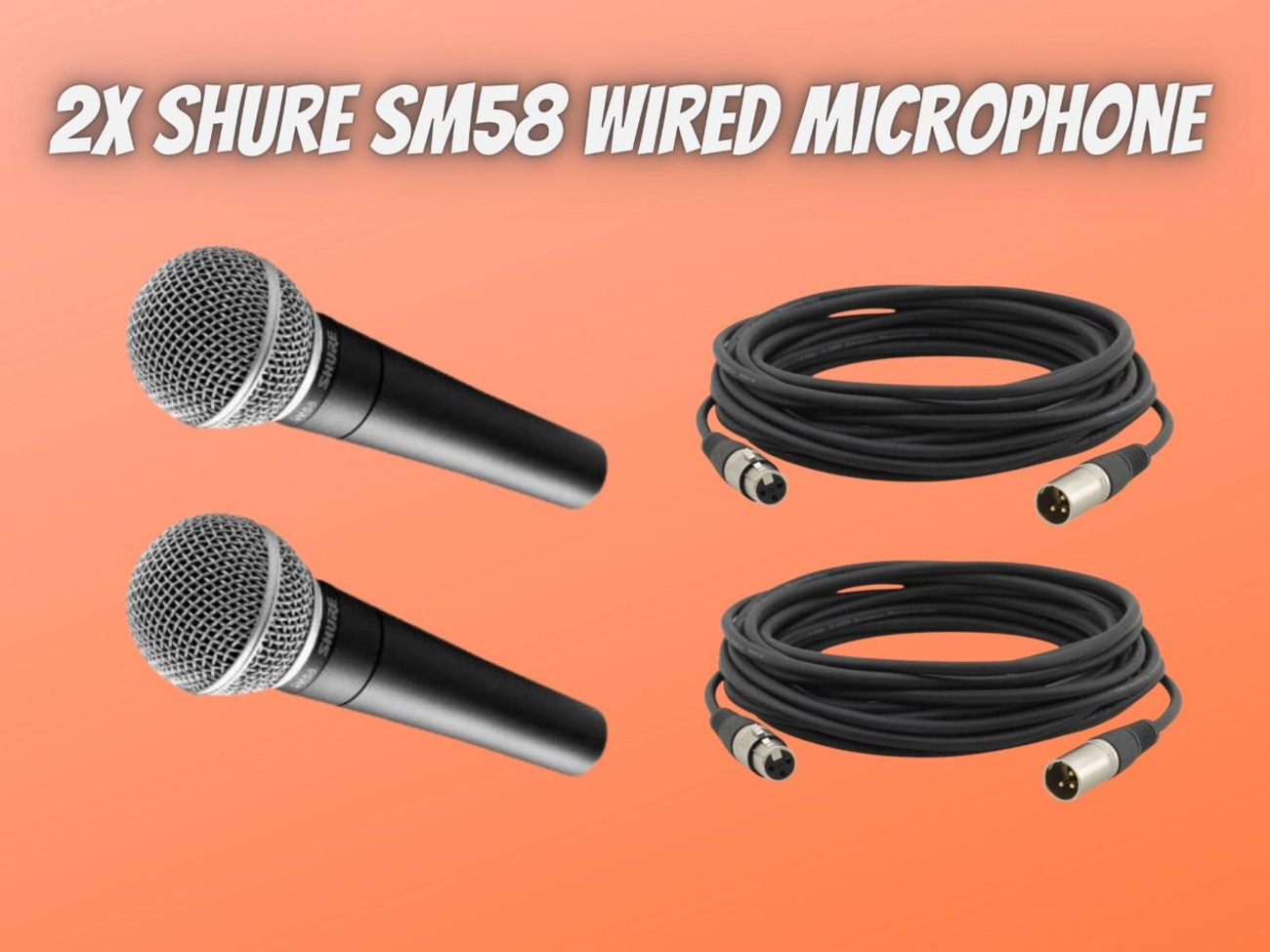 2x shure sm58 microphone + 5-m xlr cable