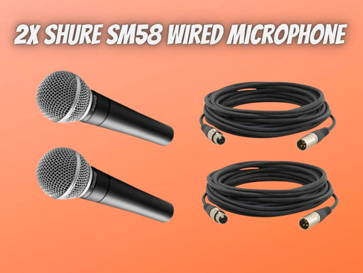 2x shure sm58 microphone + 5-m xlr cable