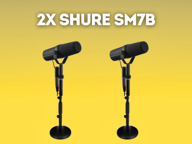 2x shure sm7b + table tripods
