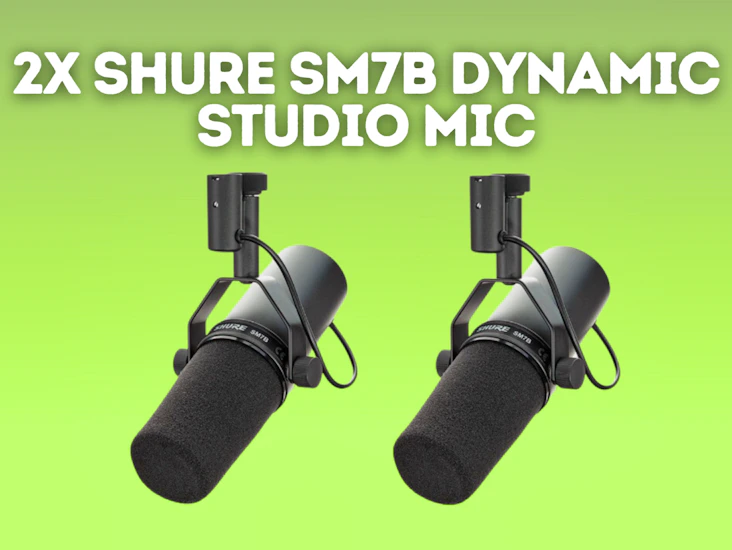 2x shure sm7b dynamic studio microphone