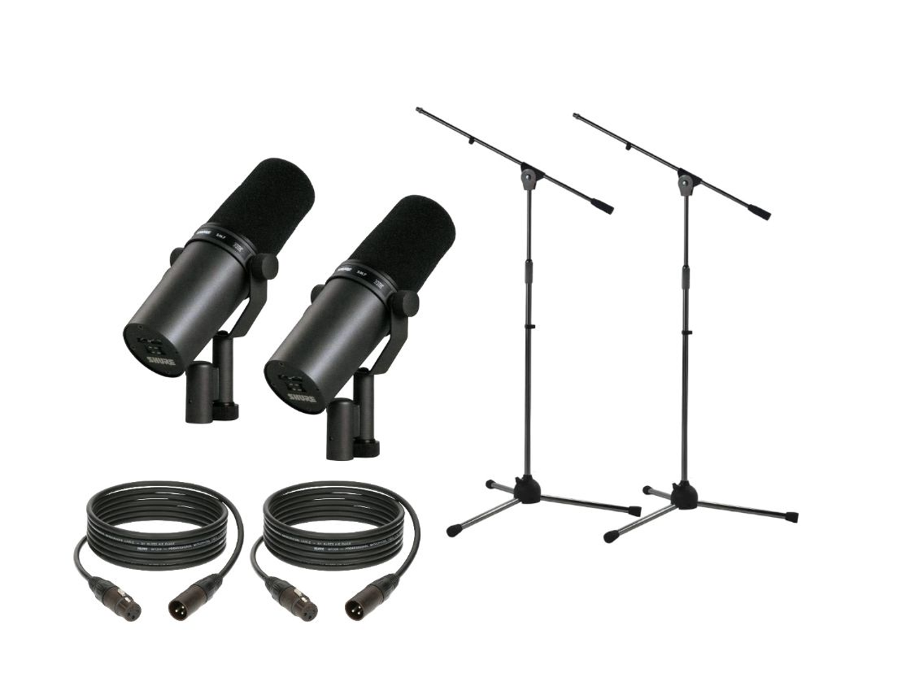 2x shure sm7b  microphone floor stand xlr podcast studio mic sm7b stands