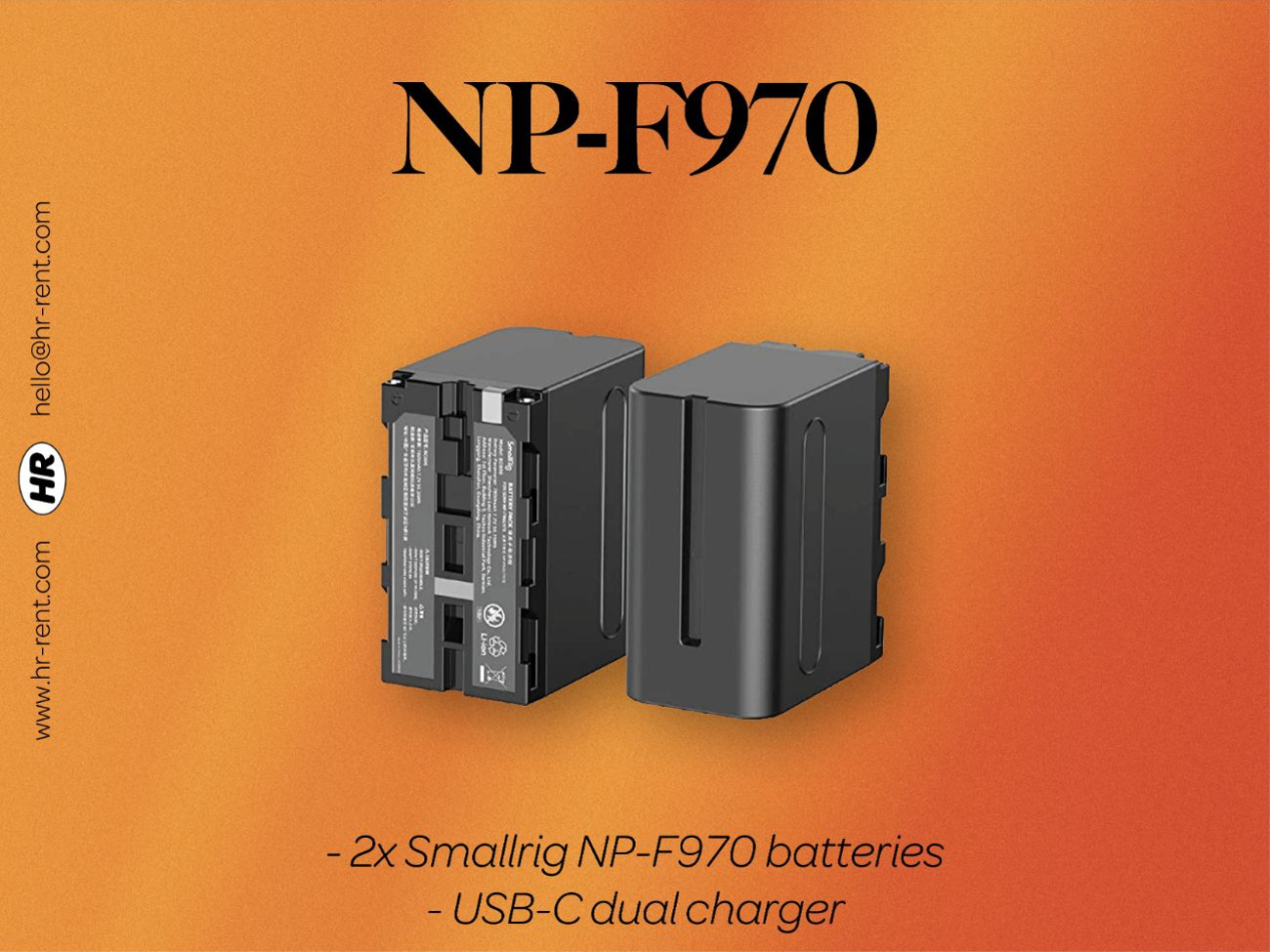 2x smallrig np-f970 batteries + charger
