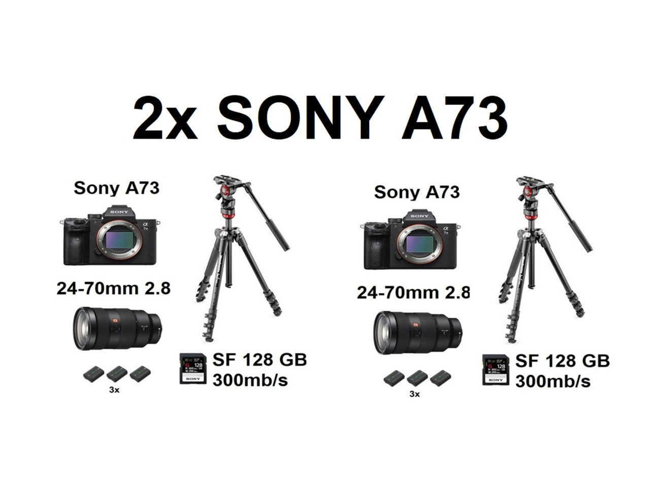 2x sony a7iii 24-70mm 2.8 g lens + tripod