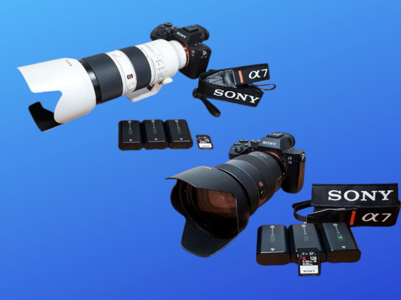 2x sony a7iii 3 + 24-70mm + 70-200mm  2.8 gm lens