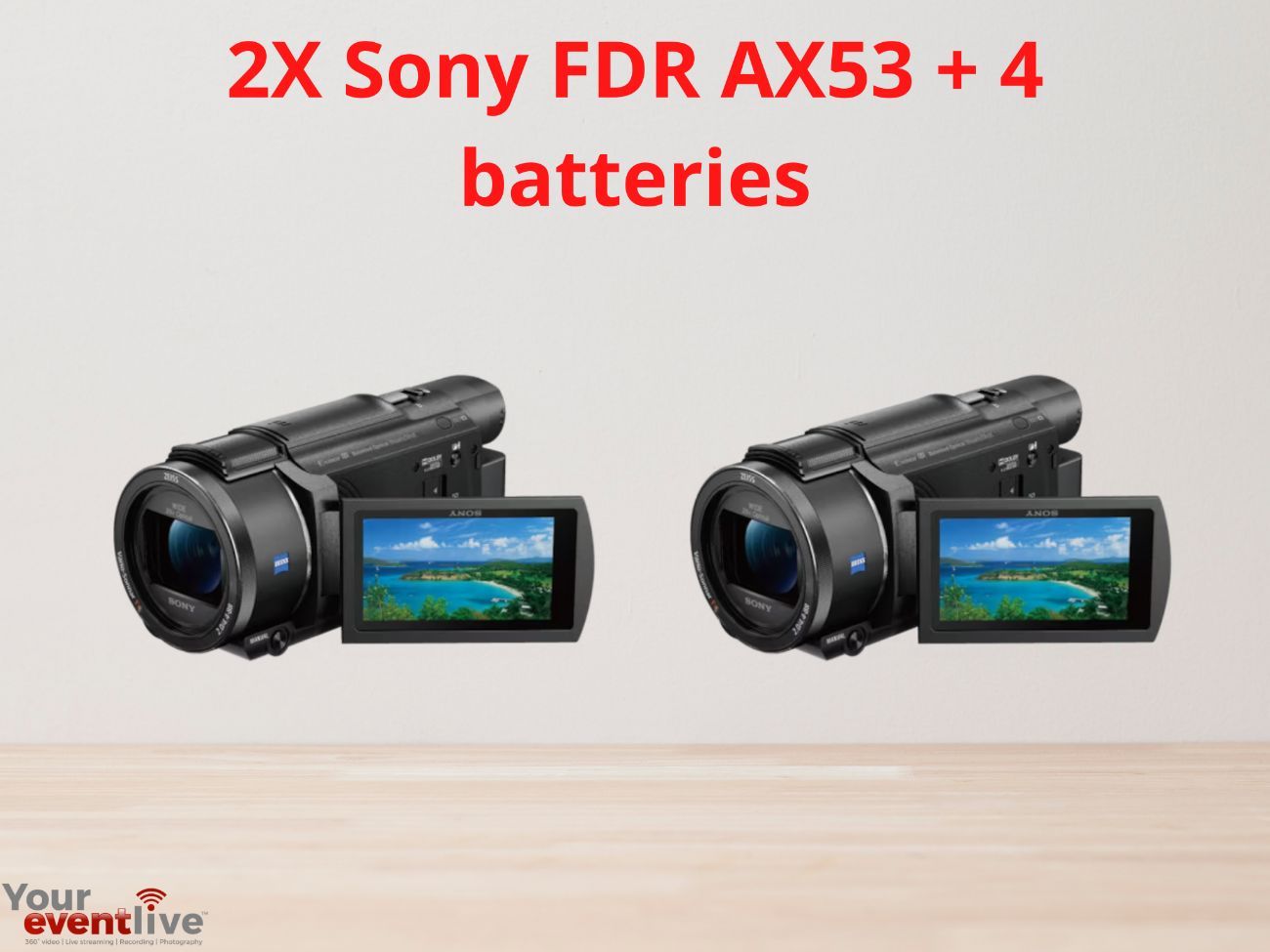 2x sony fdr ax53 4k handycam camcorder