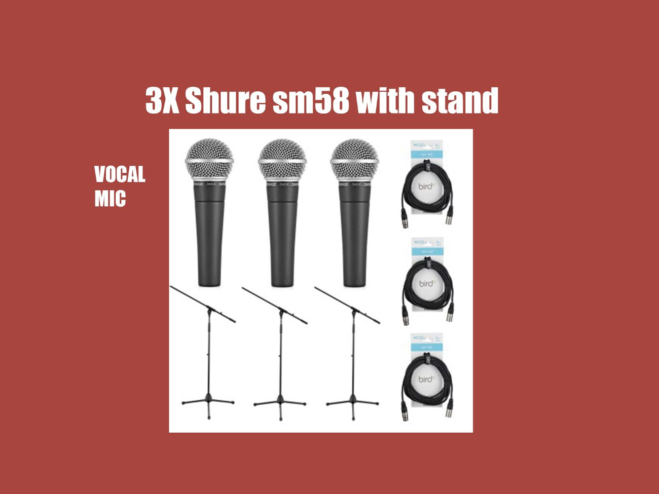 2x speakers, 1x monitor, 2x stand, mixer shure mic rca