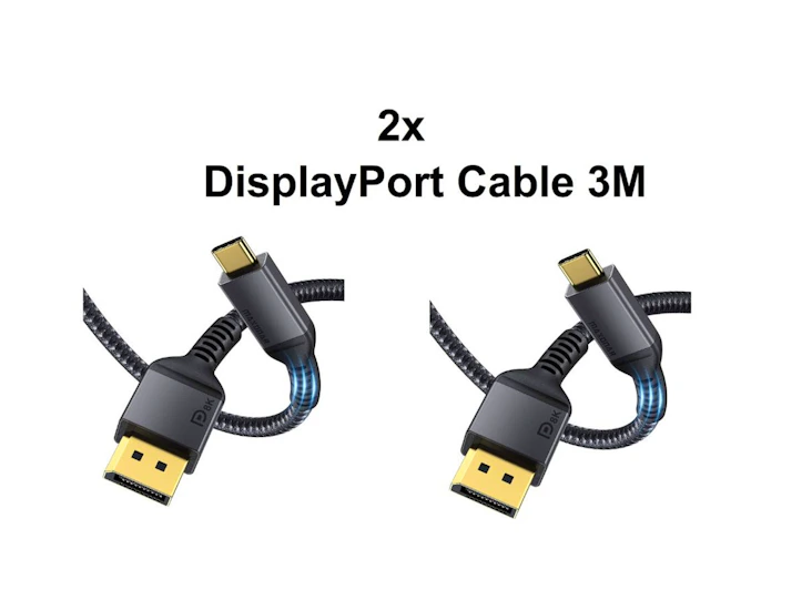 2x usb c to displayport cable 3m/10ft maxonar 8k@60hz