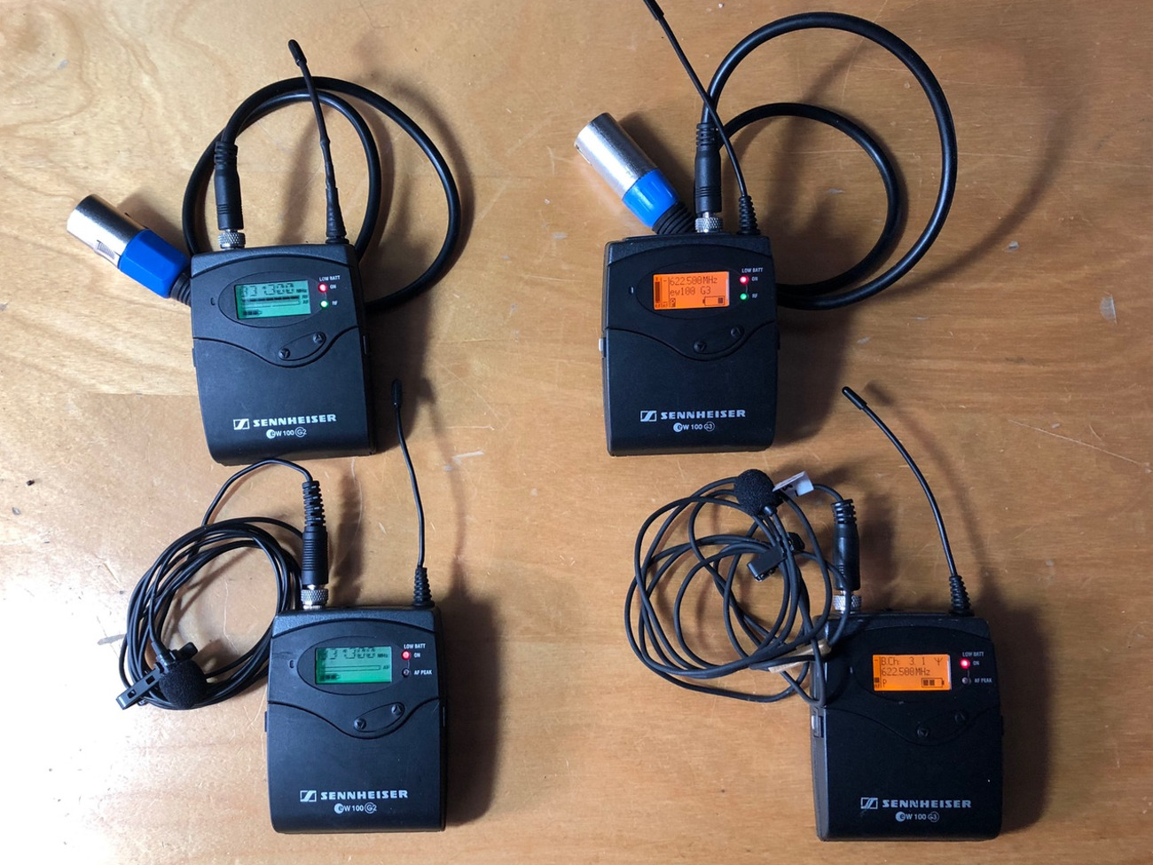 2x wireless sennheiser g3 & g4 lapel mic system + spare mic