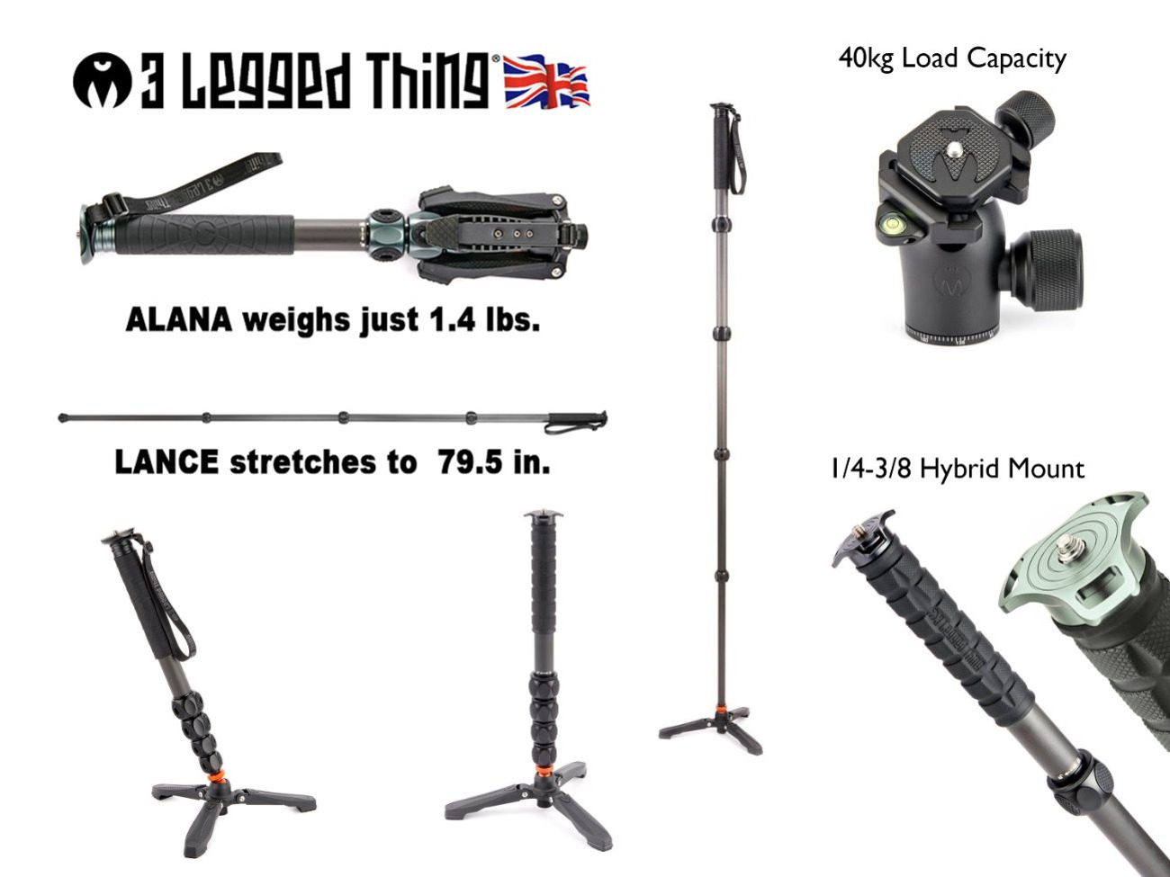 3 legged thing monopod / ball head 