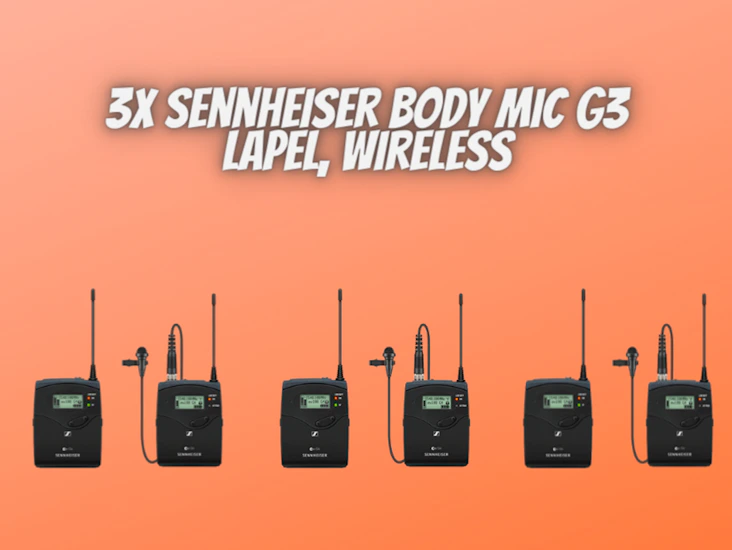 3 x wireless bbody microphone lapel handfree radio sennheiser 3g