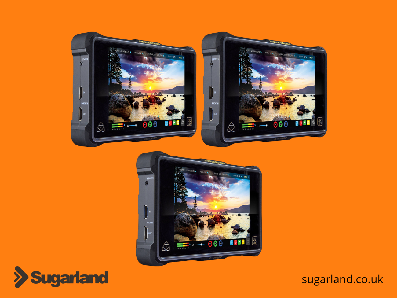 3 x atomos shogun inferno 4k monitor/recorder