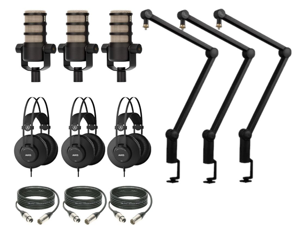 3 x microphone boom arm rode podmic xlr podcast stand h6 h5
