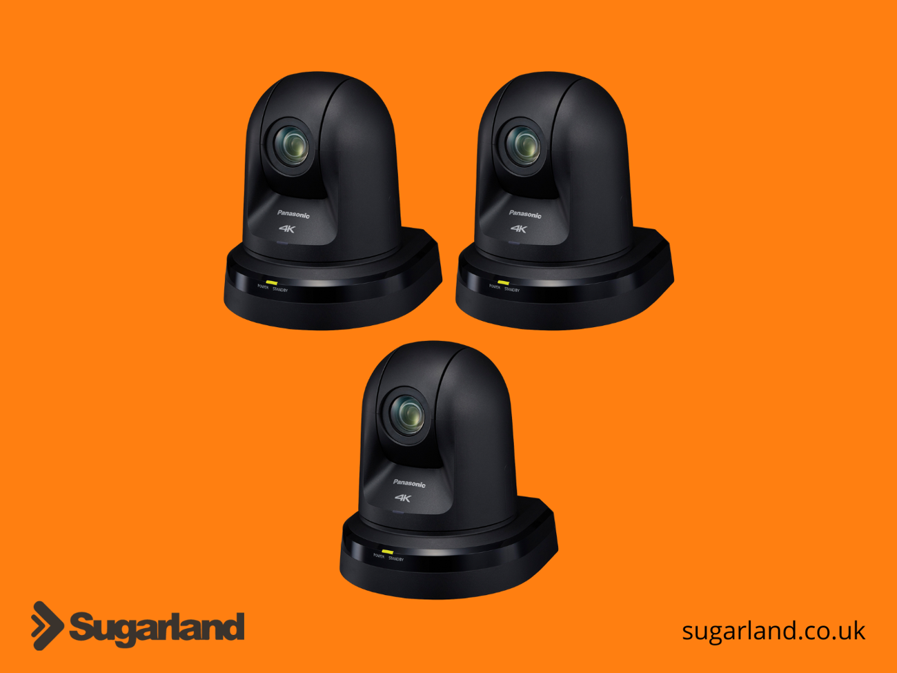 3 x panasonic aw-ue70 4k ptz remote camera