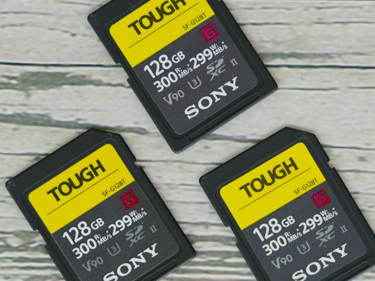 3 x sony tough 128gb sd card (v90 sd card)