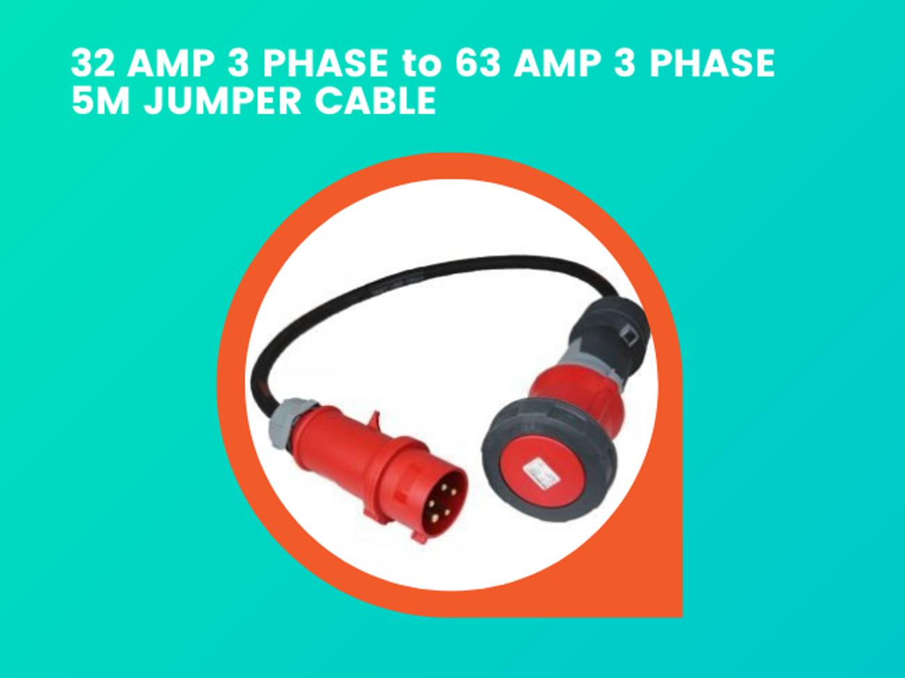 32 amp 3 phase to 63 amp 3 phase 5m jumper cable