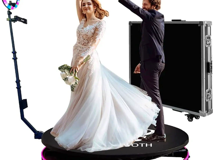360 photo video booth 85cm platform rotating selfie spinner