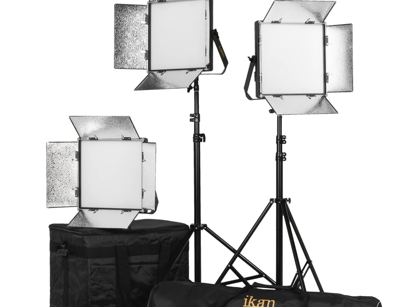 3-point ikan lyra kit 1 x 1 bi-color soft panel led light 