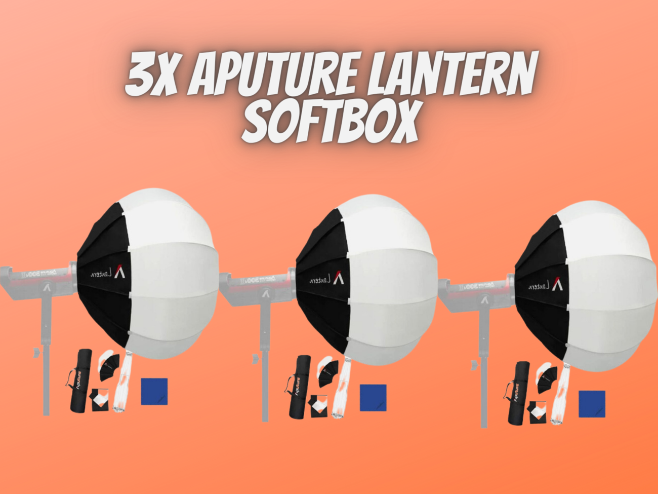 3x aputure lantern softbox soft light gb