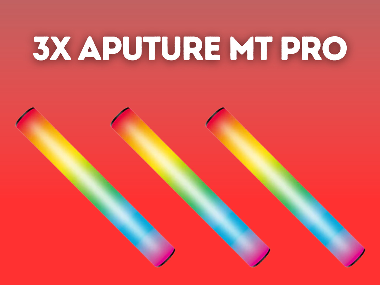 3x aputure mt pro full color rgbww pixels mini light stick 