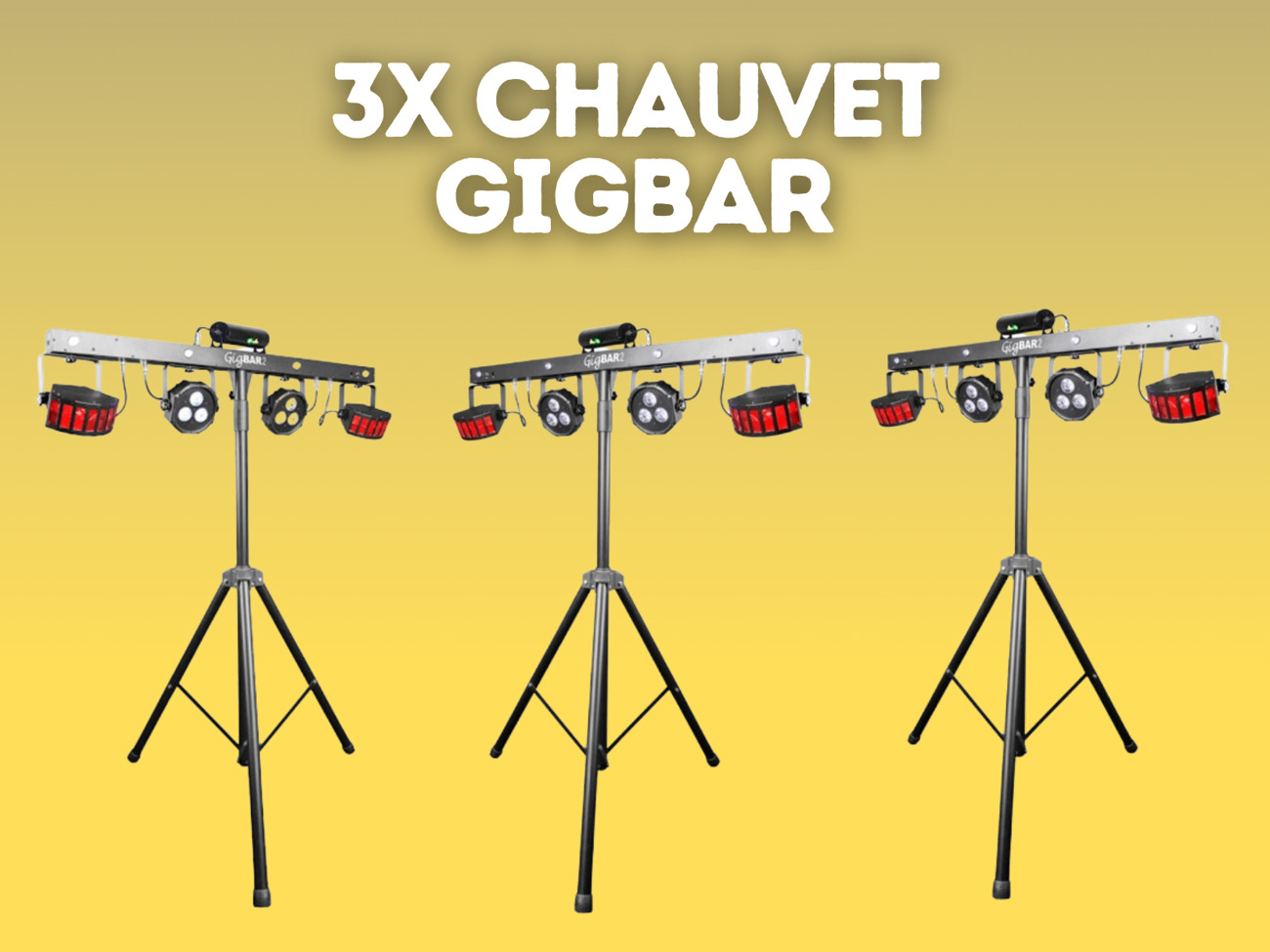 3x chauvet gigbar 2 lighting gigbar, laser strobe uv disco