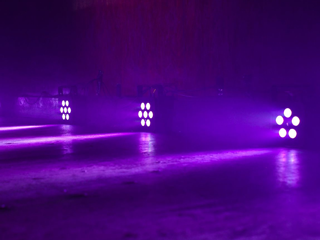 Disco lights 3x disco wedding lights - ledj slimline 7q5 black