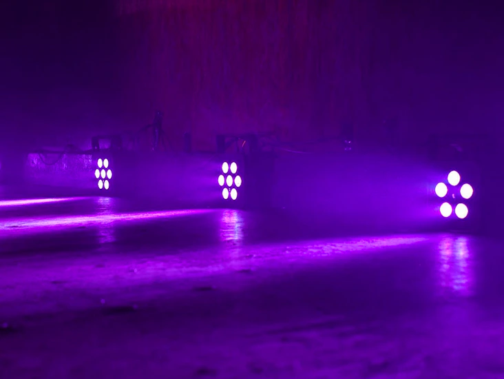 Disco lights 3x disco wedding lights - ledj slimline 7q5 black