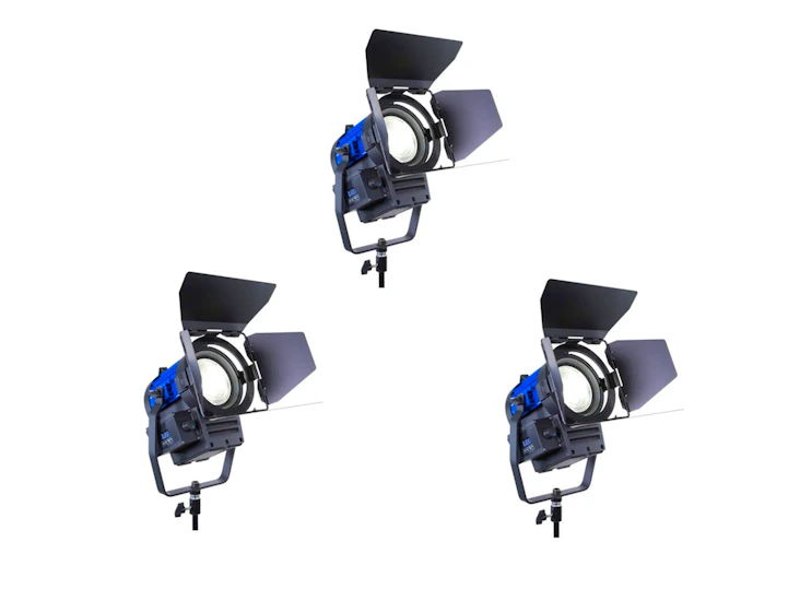 3x dracast fresnel led 500w daylight light