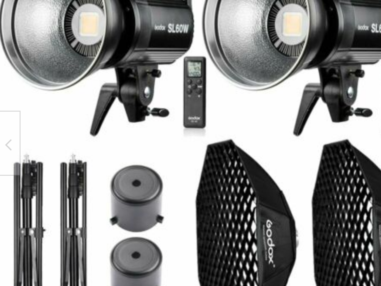 3x godox sl-60w led video continuous light 