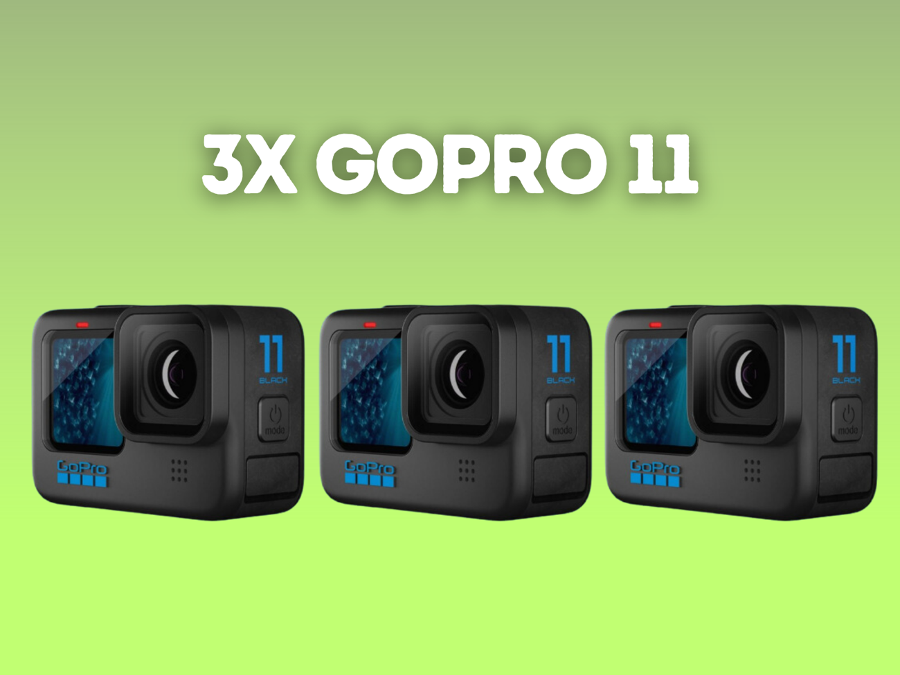 3x gopro 11 + 6x batteries