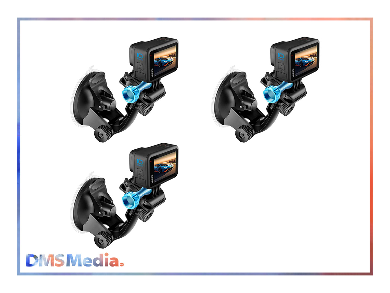 3x gopro hero 10 + 3x suction mounts