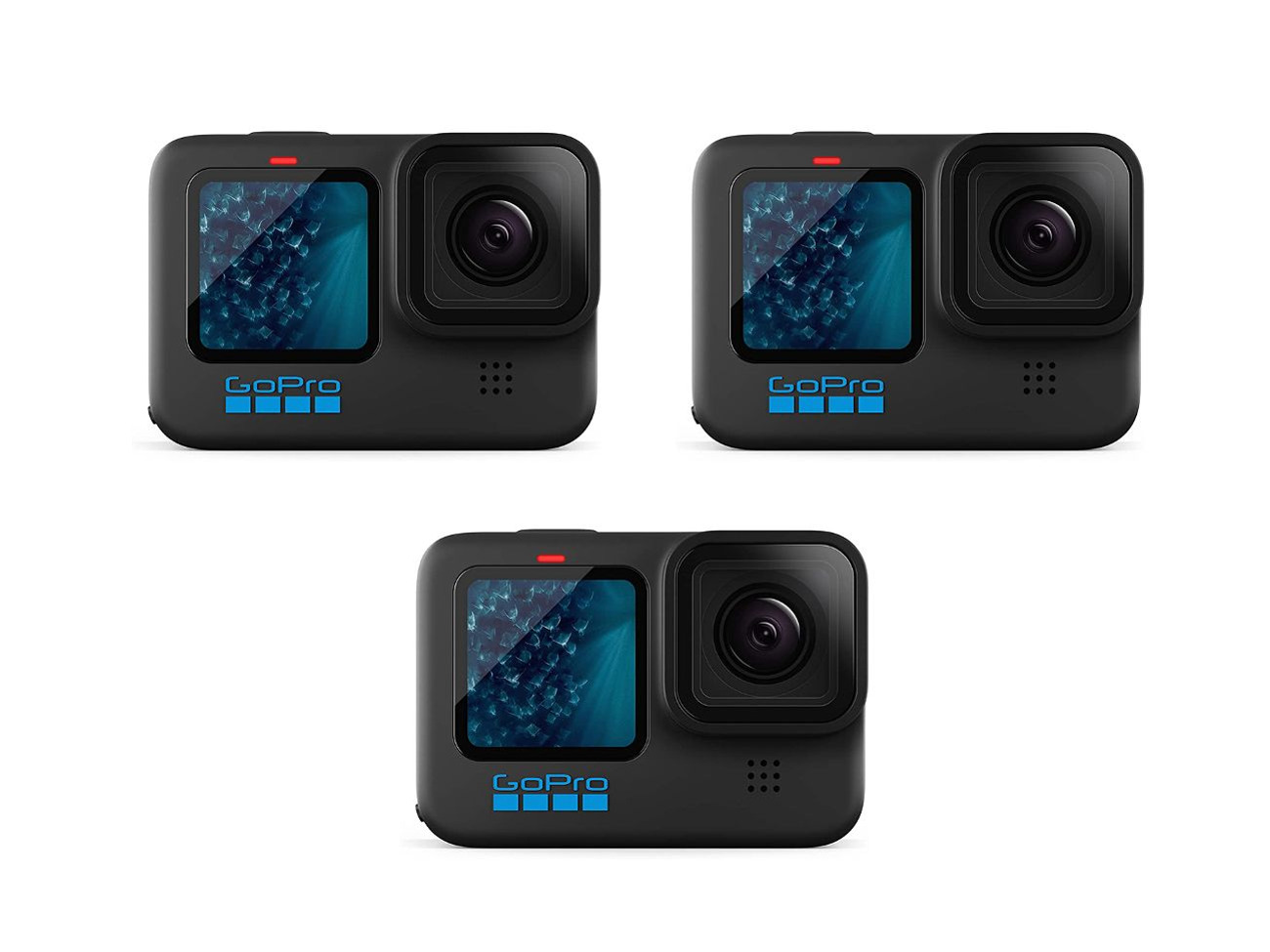 3x gopro hero11 black and accessories