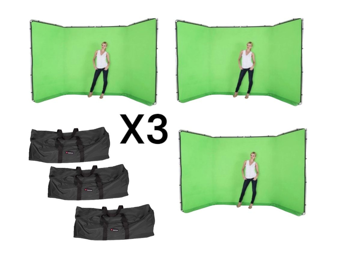 3x green screen 4m chromakey fx backdrop lastolite studio