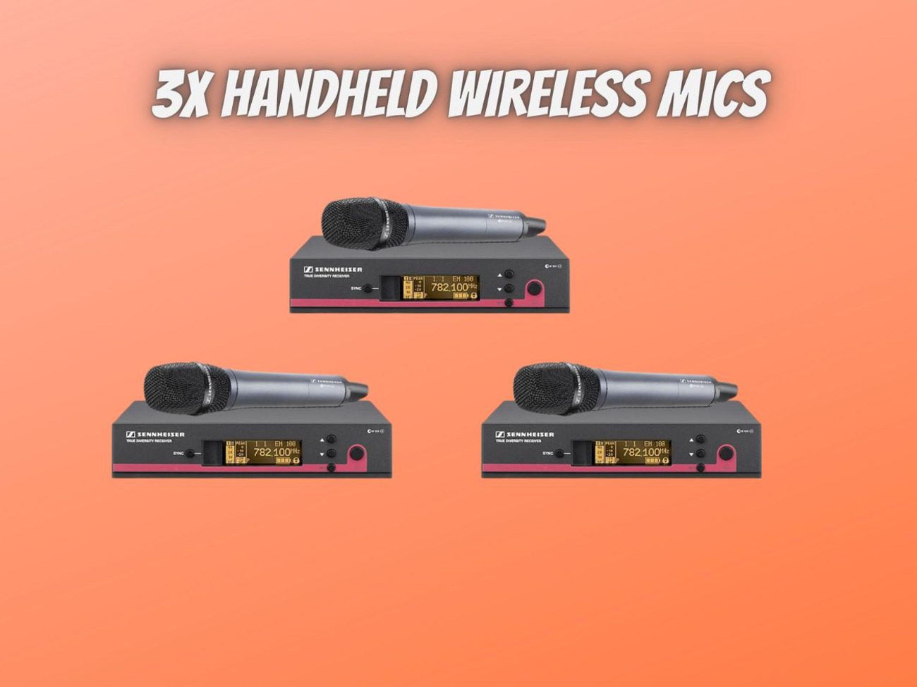 3x handheld wireless microphone & receiver - sennheiser g3