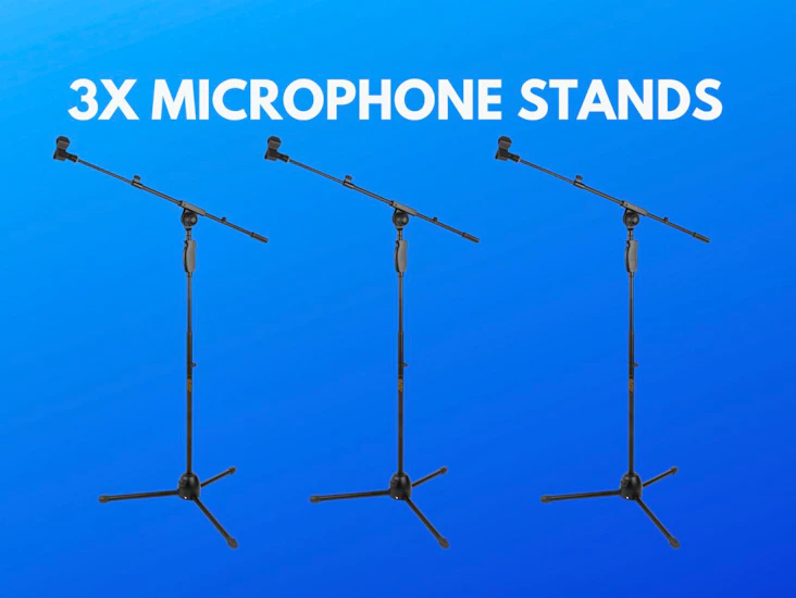 3x hercules ms631b microphone boom stand