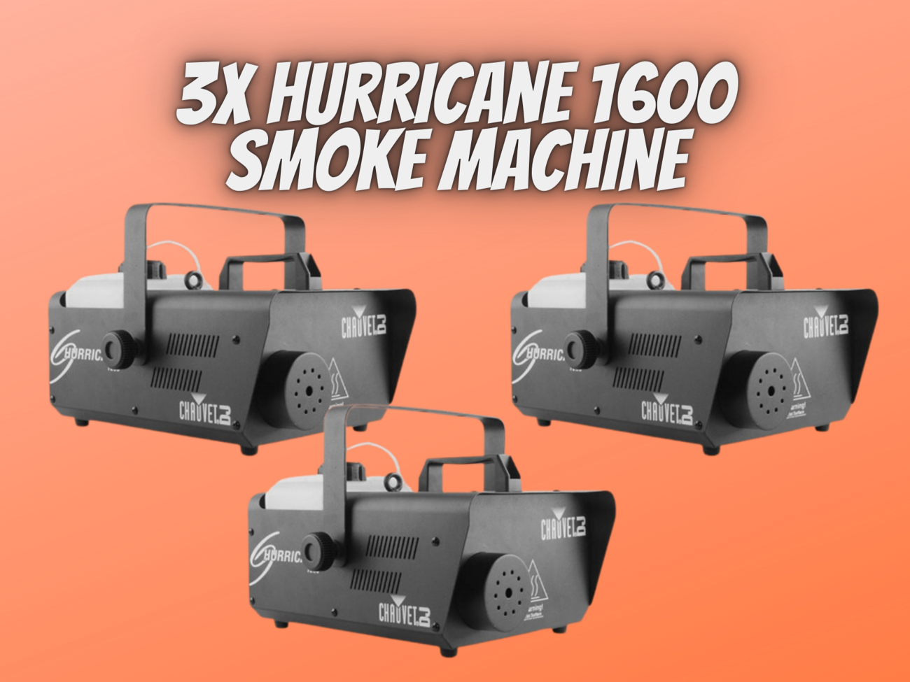 3x hurricane 1600 fogger machine 1600w smoke machine fog