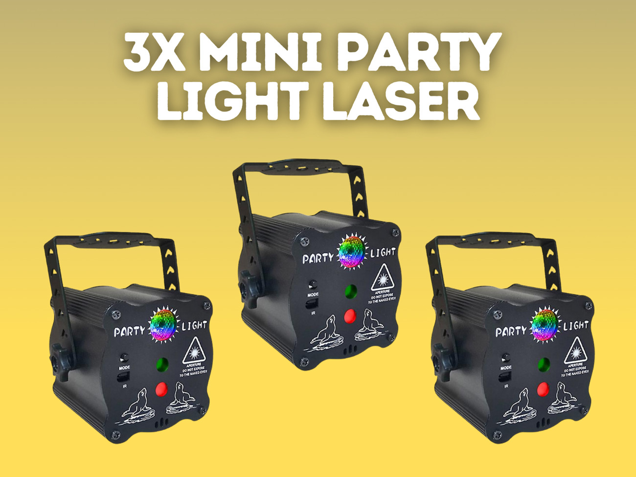 3x mini party light laser, 120 patterns, usb