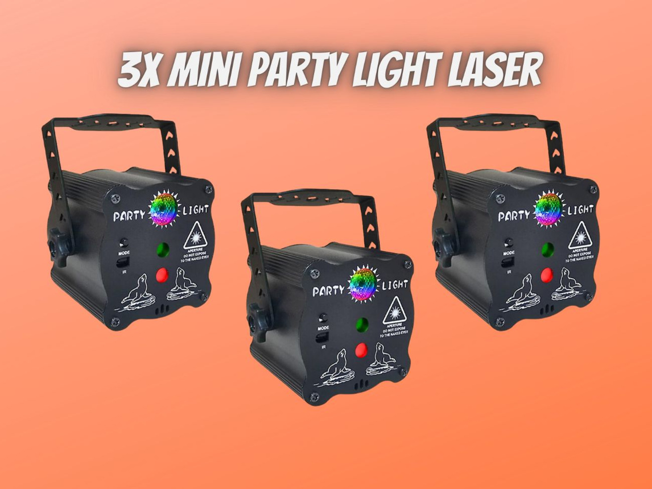 3x mini party light laser, 120 patterns, usb