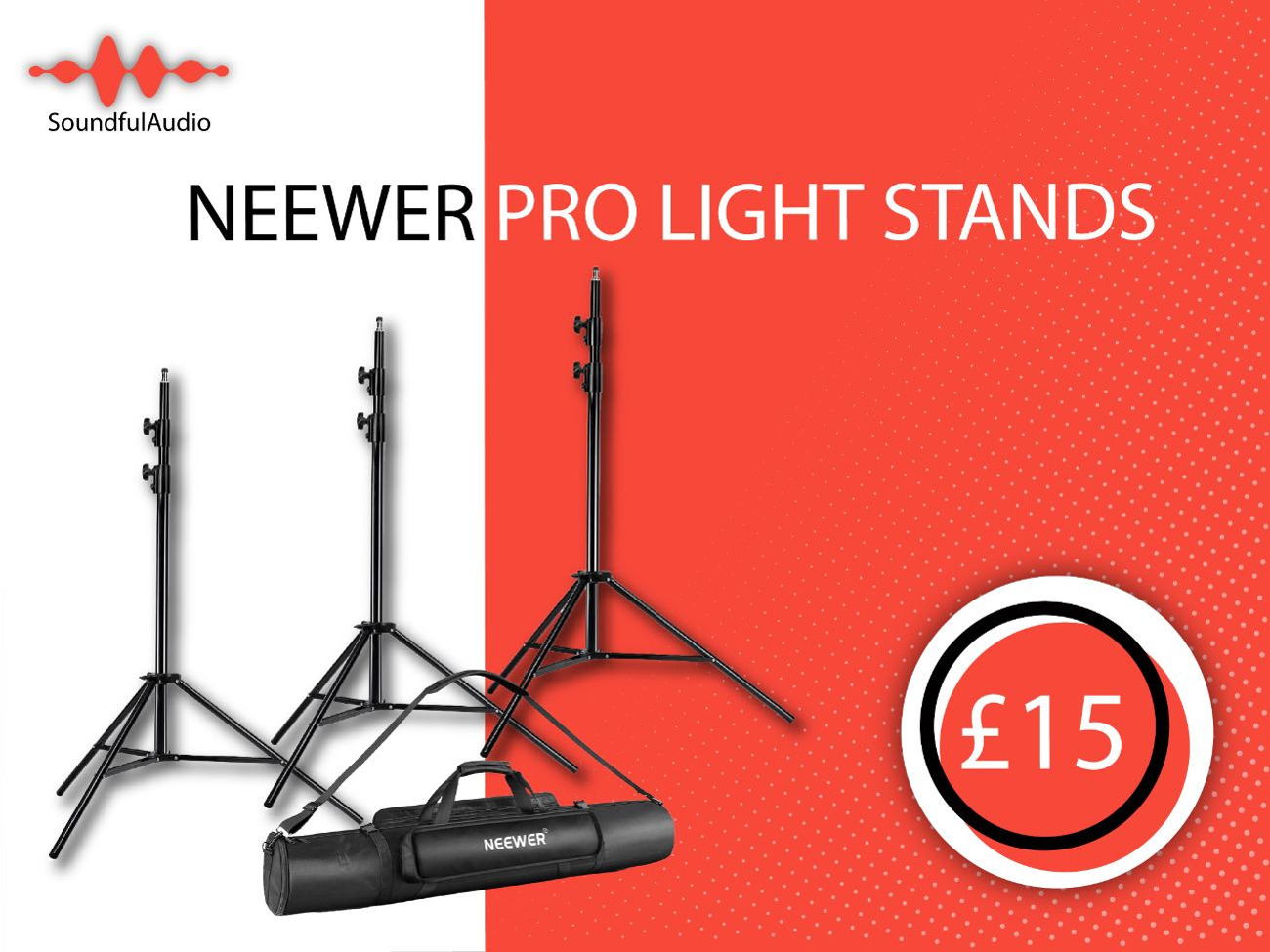 3x neewer pro 260cm heavy duty studio light stands