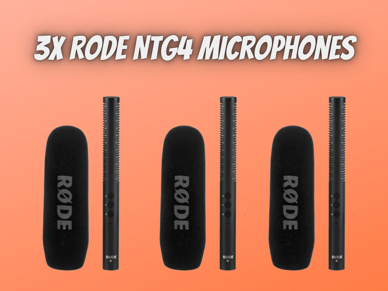 3x rode ntg4+ microphones