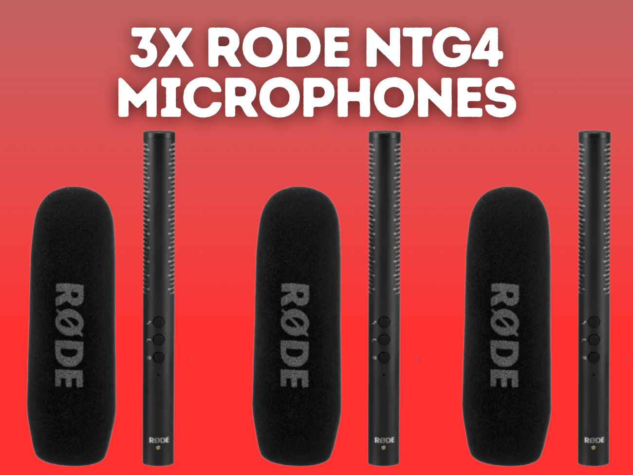 3x rode ntg4+ microphones