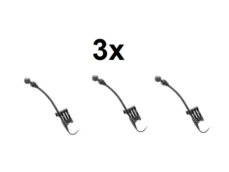 3x sennheiser e608 woodwind/brass/drum gooseneck microphone