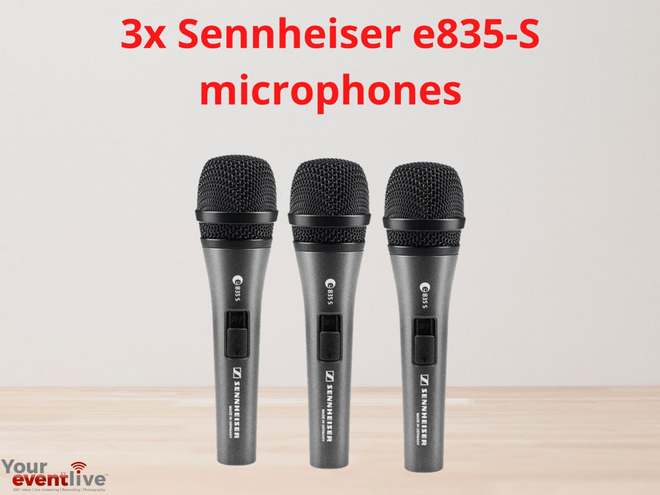 3x sennheiser e835-s microphones 