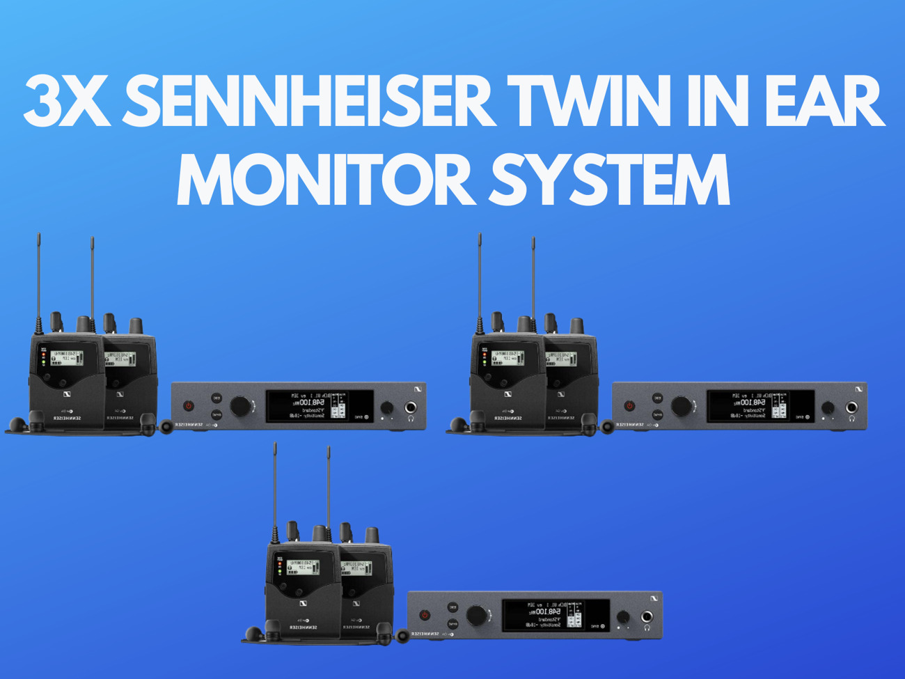 3x sennheiser wifi twin in-ear monitor system, b band