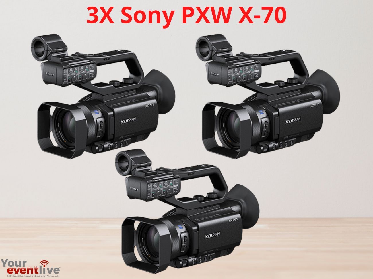 3x sony pxw-x70 4k xdcam camcorder