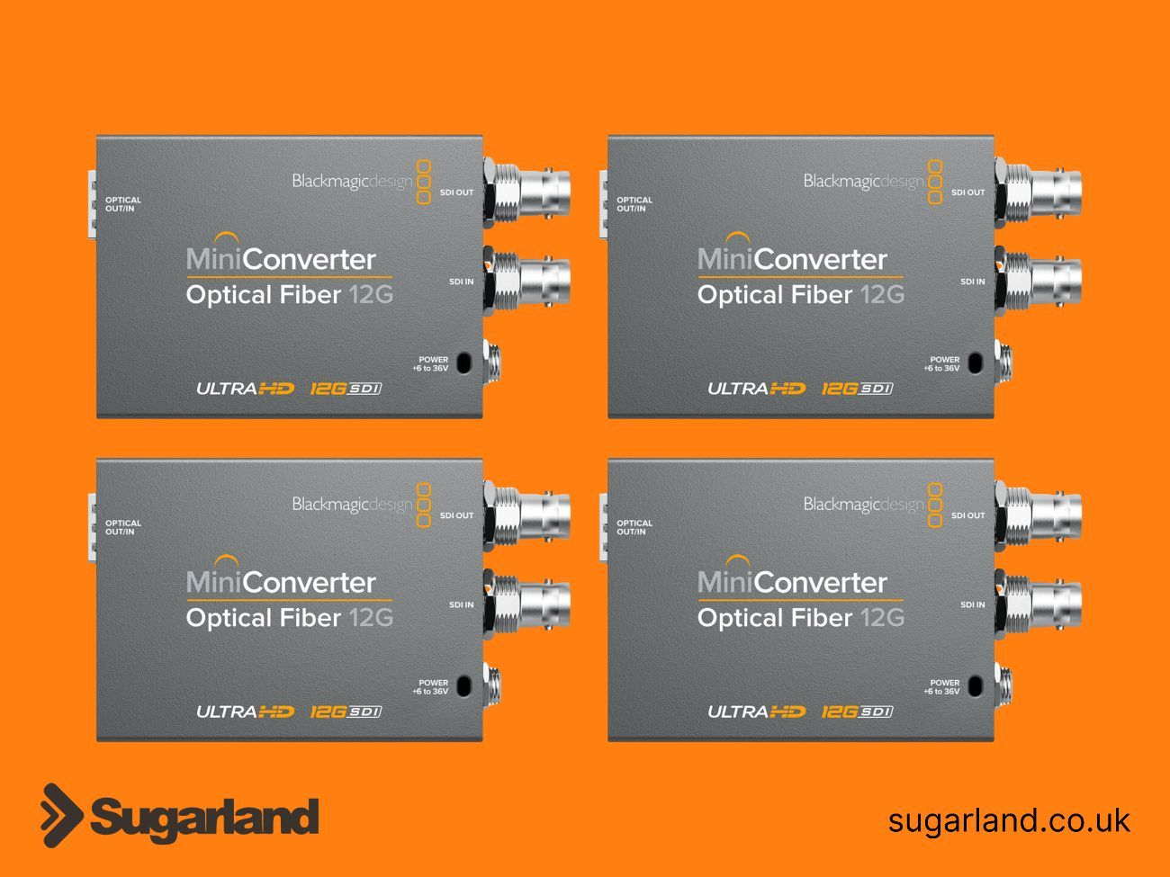 4 x blackmagic design mini converters optical fiber 12g