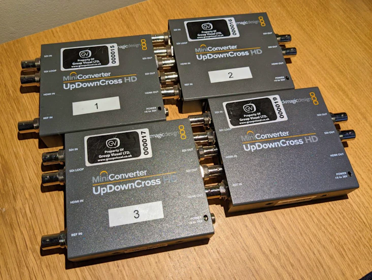 4 x blackmagic updowncross hd standards converters