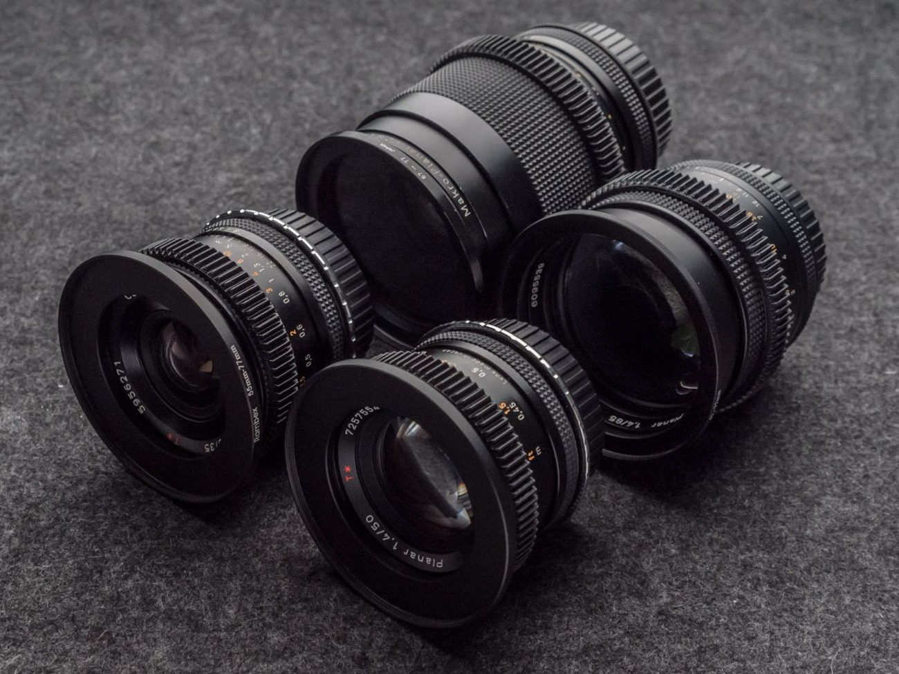 Rent 3x Contax Zeiss Cine Mod Canon EF Lenses 21mm f2.8 35mm