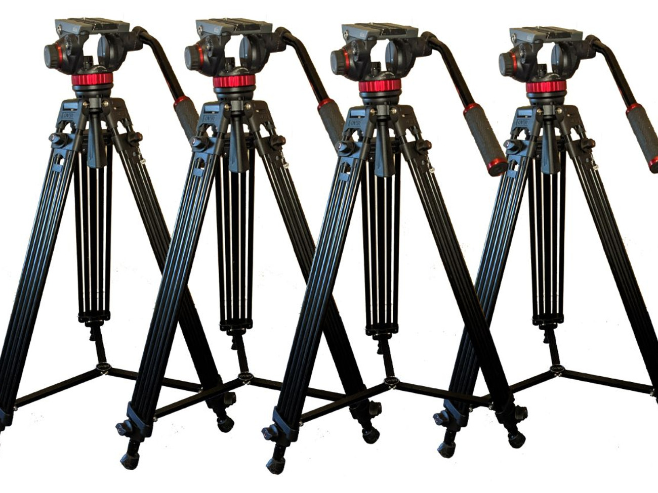 4 x manfrotto video tripods