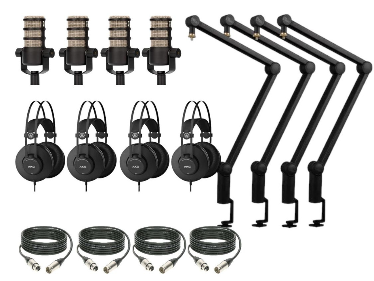 4 x microphone boom arm rode podmic xlr podcast stand h6 h5